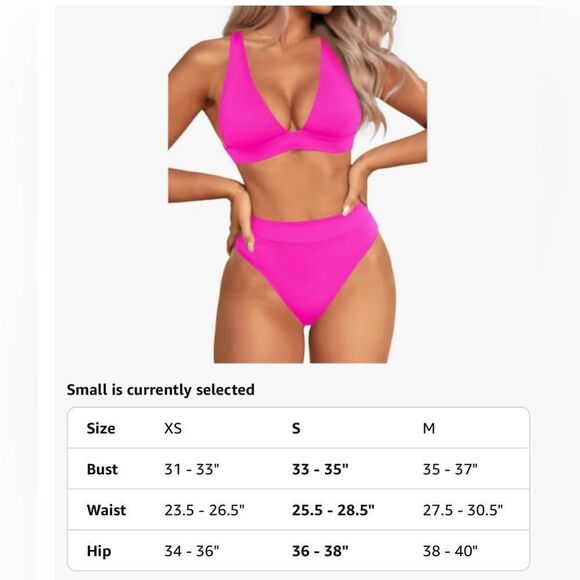 Yonique Two Piece High Waisted Thong Bikini Set Small - Picture 3 of 8